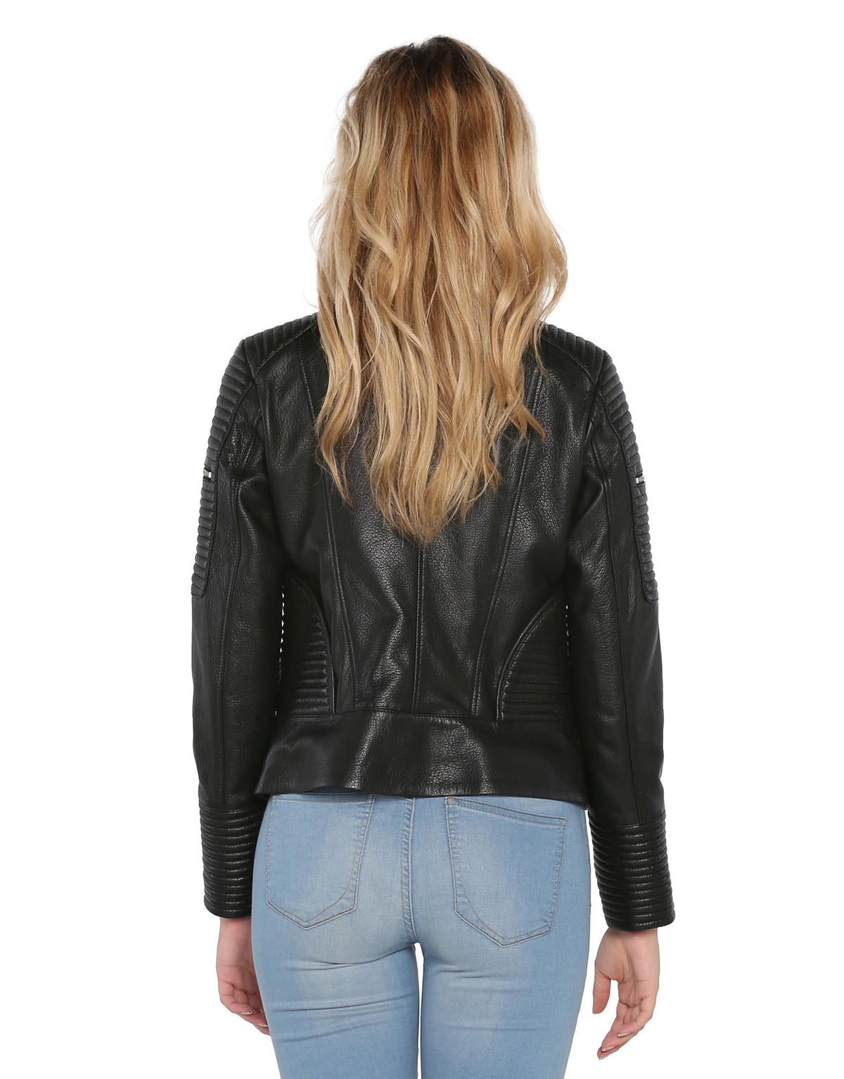 Shop Women's Real Leather Jacket Bomber Black