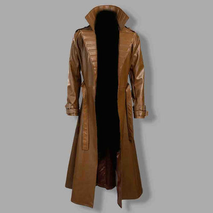 Gambit brown leather coat
