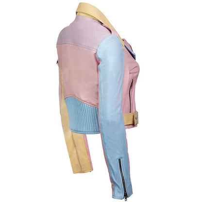Shop Leather Jackets for women Slim fit zipper patchwork jackets for girls women by tjs