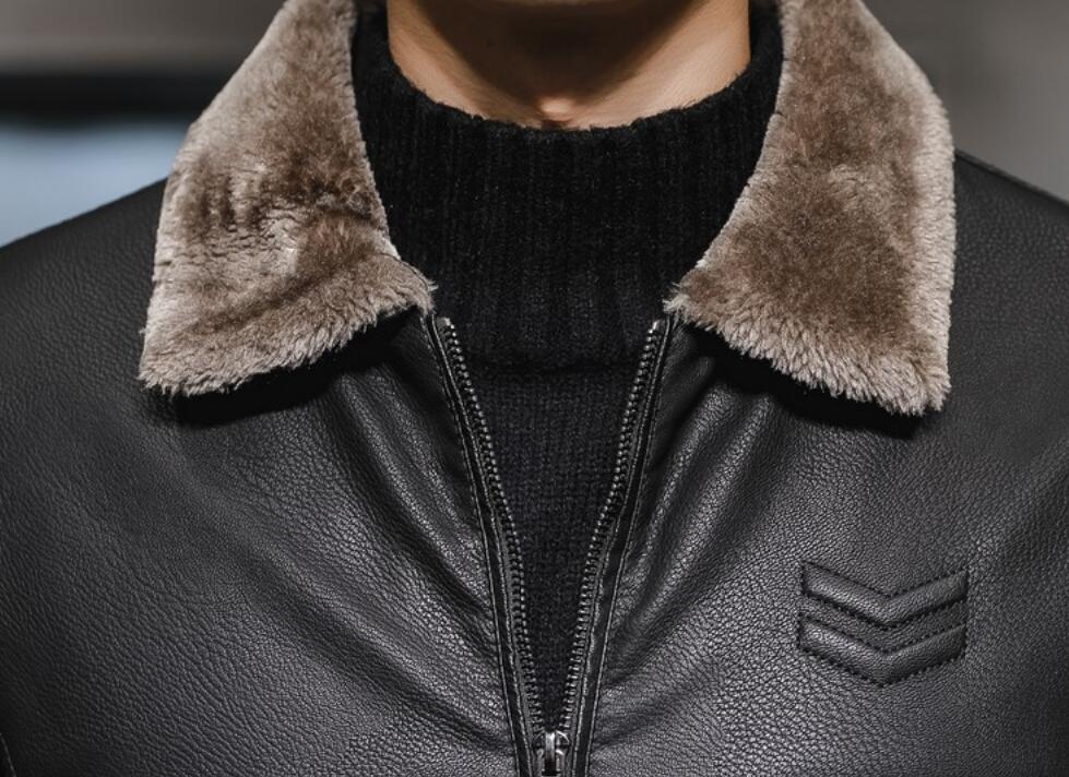 Shop Fashion Mens Winter Thick Black & Brown Faux Fur and Real Leather Jacket