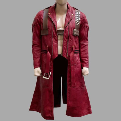 Dante Red Leather Coat