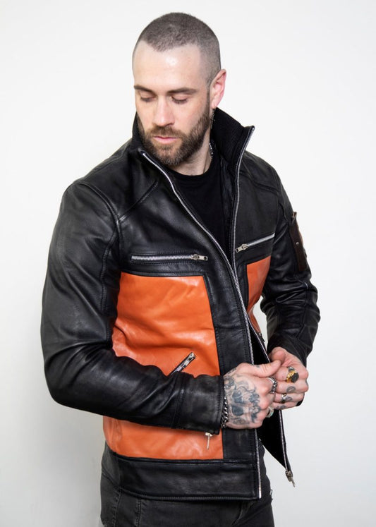 Shop Mens Shippuden Orange Leather Jacket