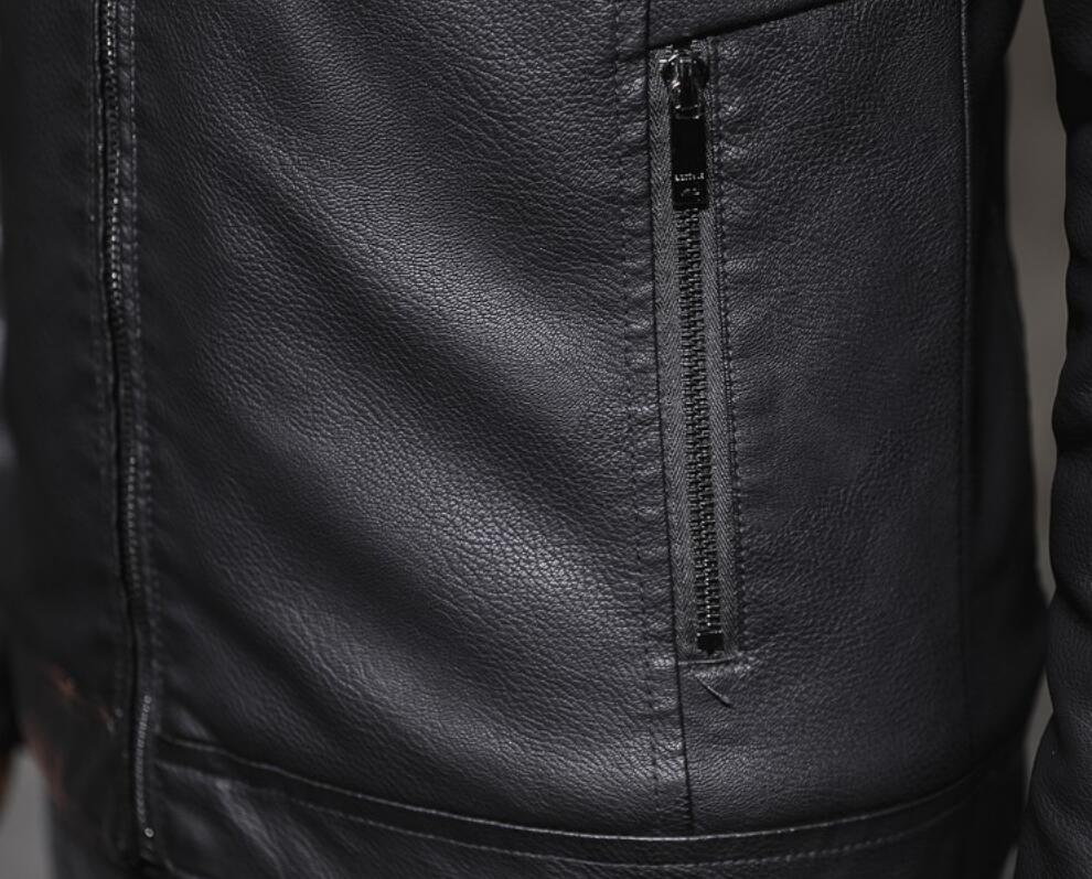 Shop Fashion Mens Winter Thick Black & Brown Faux Fur and Real Leather Jacket