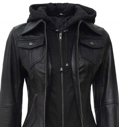 Shop Trending Black Bomber Jacket With Removable Hood