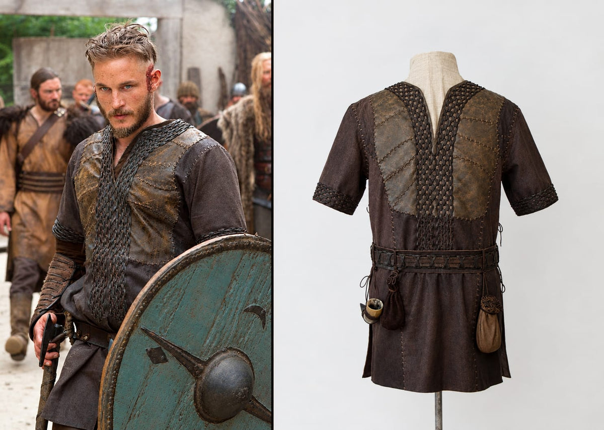Handmade Ragnar Lothbrok Leather Vest: Vikings Cosplay Costume