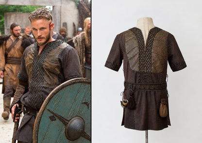 Handmade Ragnar Lothbrok Leather Vest: Vikings Cosplay Costume