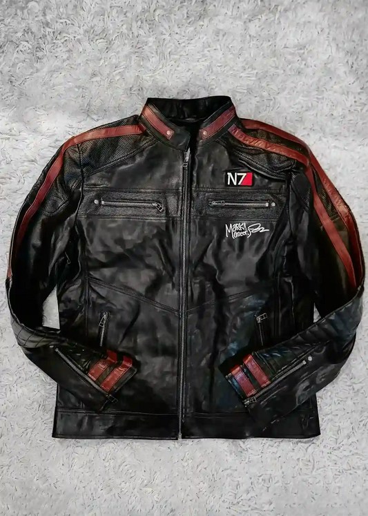 Mark Meer Signed Mass Effect N7 Shepard Leather Jacket