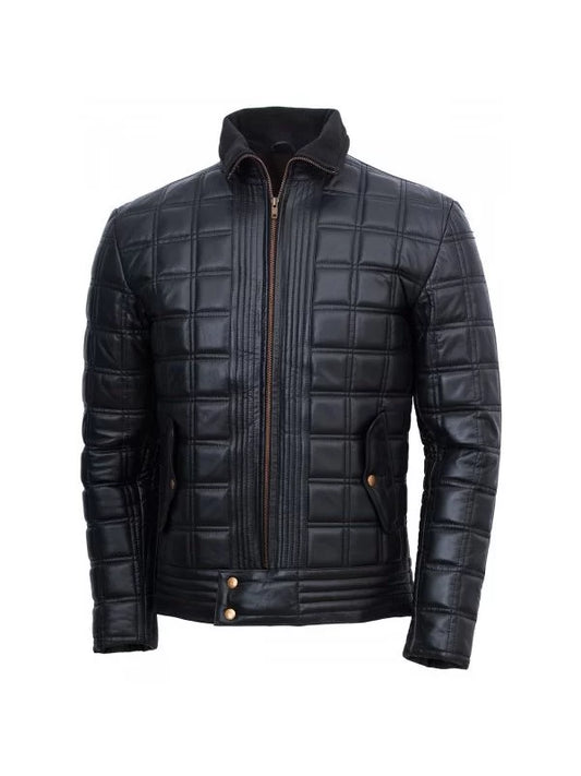 Shop Men’s Block Quilted Leather Jacket