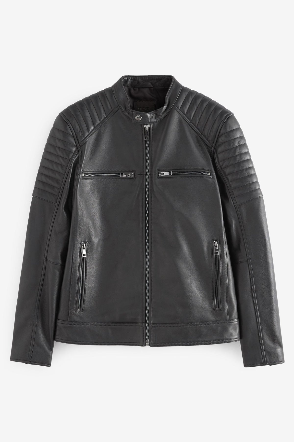 Shop Signature Leather Quilted Racer Jacket