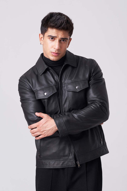 Shop Men Shadow Luxe Leather Jacket