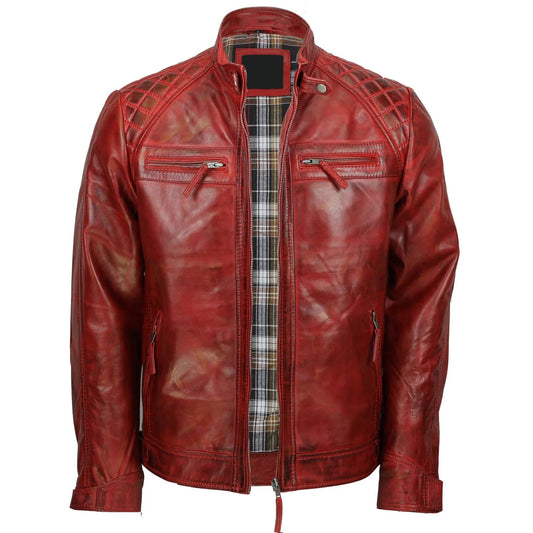 SHOP RED VINTAGE BIKER LEATHER JACKET