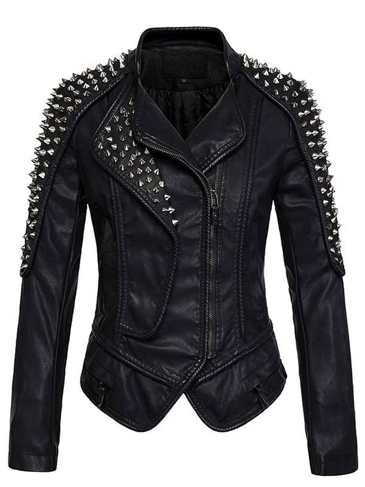 Shop WOMEN’S PUNK STYLISH STUDDED LEATHER JACKET