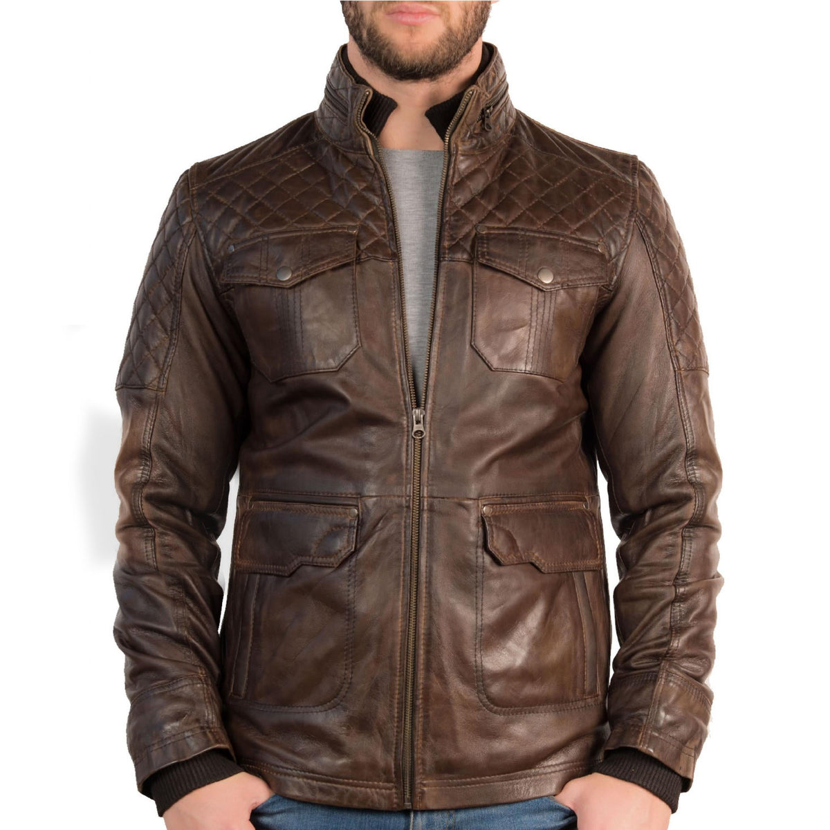 Shop Mens Vintage Racing Leather Jacket