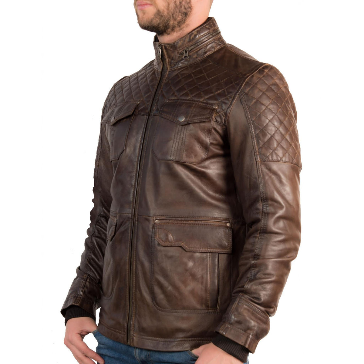 Shop Mens Vintage Racing Leather Jacket