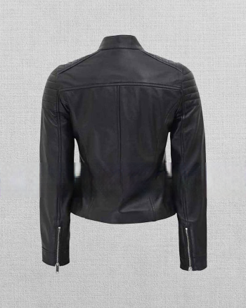 Shop Women's Black Slim Fit Cafe Racer Leather Jacket