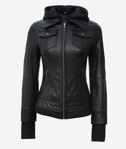 Shop Trending Black Bomber Jacket With Removable Hood