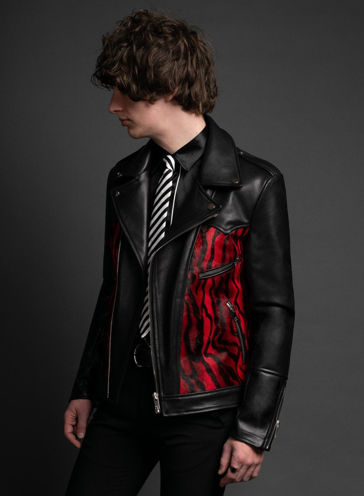 Shop DAYTONA RED N BLACK LEATHER JACKET