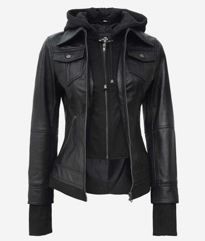 Shop Trending Black Bomber Jacket With Removable Hood