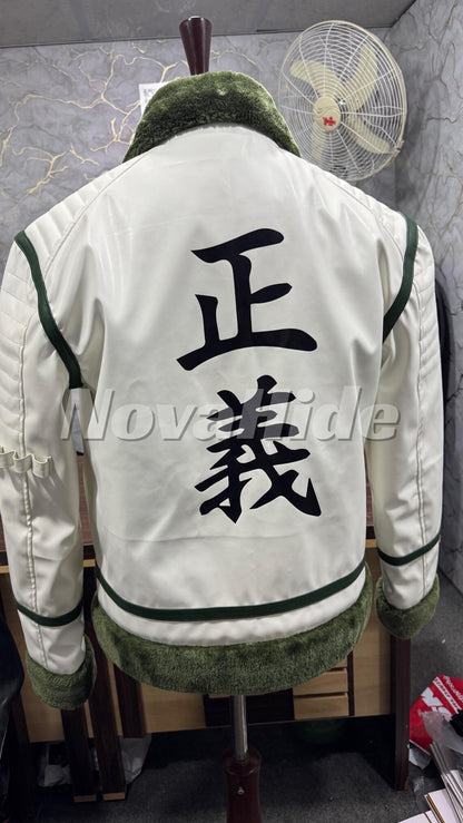 Handmade Mr. Smoker Inspired Marine Leather Shearling B3 Jacket - Anime Fans Cosplay