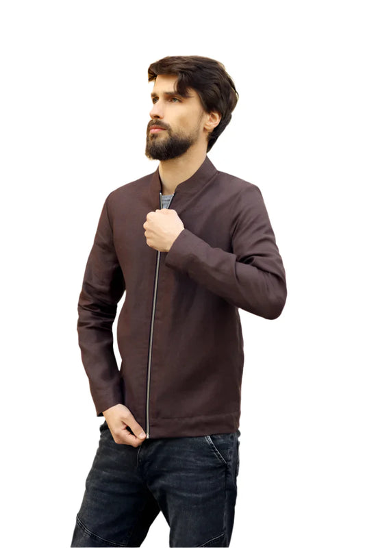 Shop Men's Premium Linen Bomber Jacket