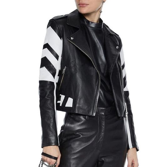 Shop Womens Black Moto Style Genuine Leather Motorcycle Slim Fit Biker Jacket by tjs