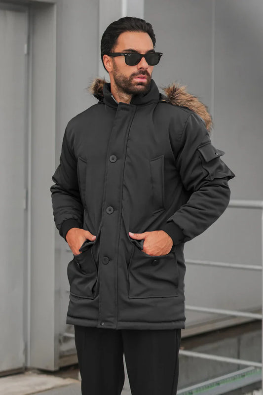 Shop Men Removable Hooded Long Coat