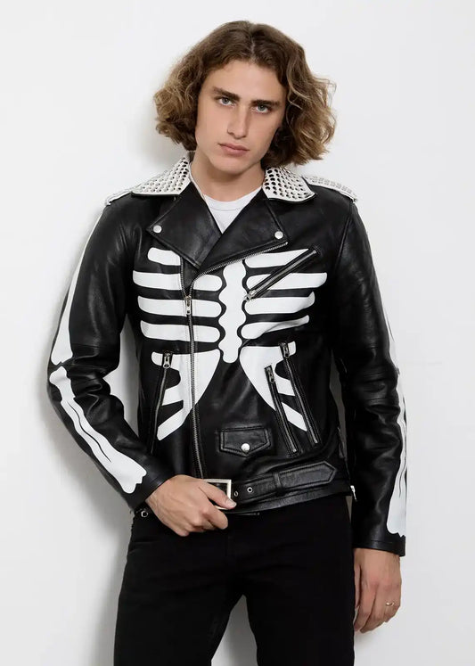 Supreme Black Leather Skeleton Jacket